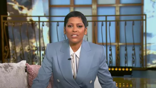 Stella McCartney Double-breasted Striped Wool-blend Blazer worn by Tamron Hall as seen in Tamron Hall Show on May 28, 2025