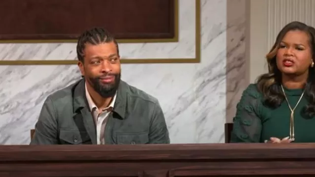 John Varvatos Andrew Trucker Jacket porté par Deray Davis comme on le voit dans Ms. Pat Settles It (S02E01)