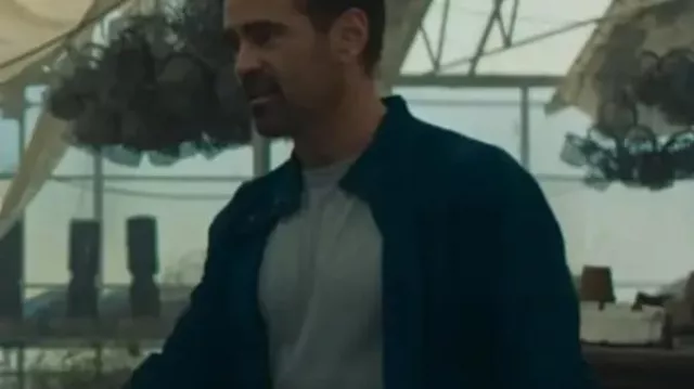 A Big Bold Beautiful Journey David Veste en cuir daim portée par David (Colin Farrell) dans A Big Bold Beautiful Journey