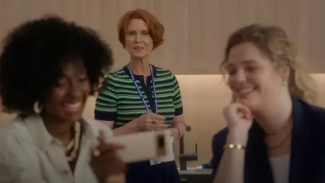 A.L.C. Fisher Top in Navy Green worn by Miranda Hobbes (Cynthia Nixon) as seen in And Just Like That… (S03E02)