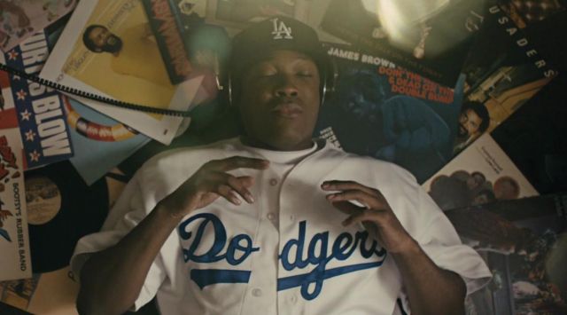 The Los Angeles Dodgers jersey worn by Dr. Dre (Corey Hawkins) in