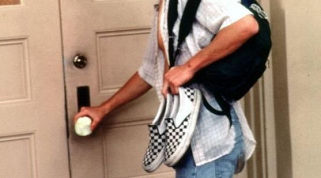 Jeff Spicoli wears Vans Slip-Ons in 
