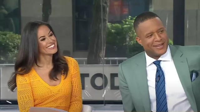 Rag & Bone Renee Pointelle Cotton Blend Midi Dress worn by Kaylee Hartung as seen in Today on June 5, 2025