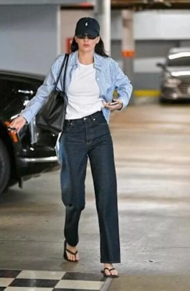 The Row Dune Classic Sandal worn by Kendall Jenner in Los Angeles post on June 6, 2025