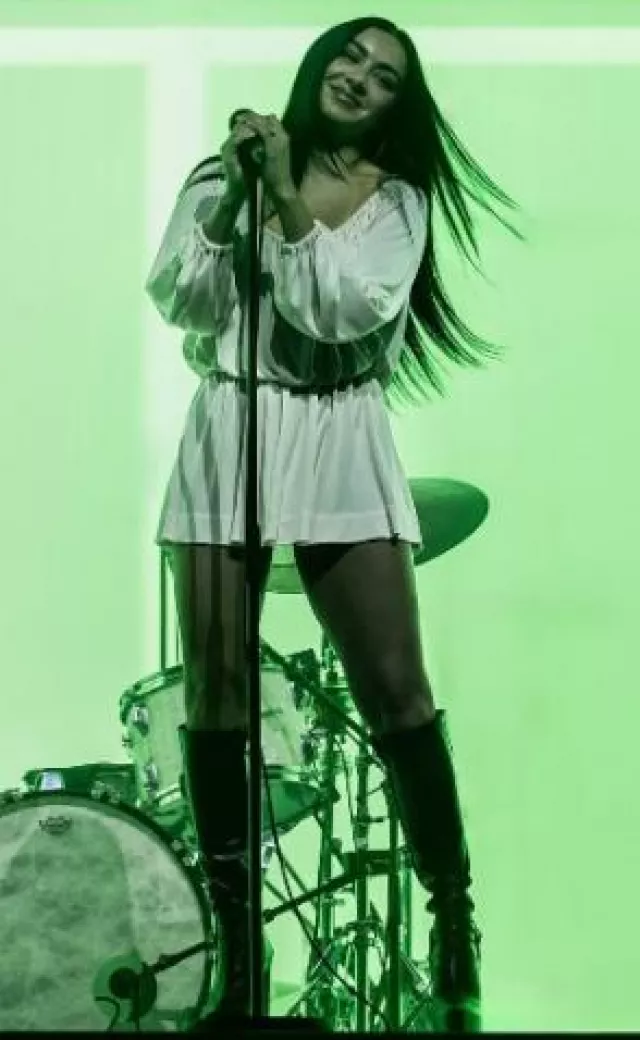 Saint Laurent Nico Platform Boots worn by Charli XCX at We Love Green Festival post on June 7, 2025