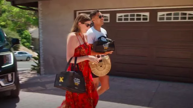 Cult Gaia Bamboo Ark Top Handle Bag. worn by Janet Caperna as seen in The Valley (S02E07)