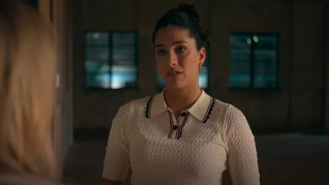Scotch & Soda Pointelle Collared Knitted T-Shirt worn by Jeet (Olivia Junkeer) as seen in Strife (S02E07)