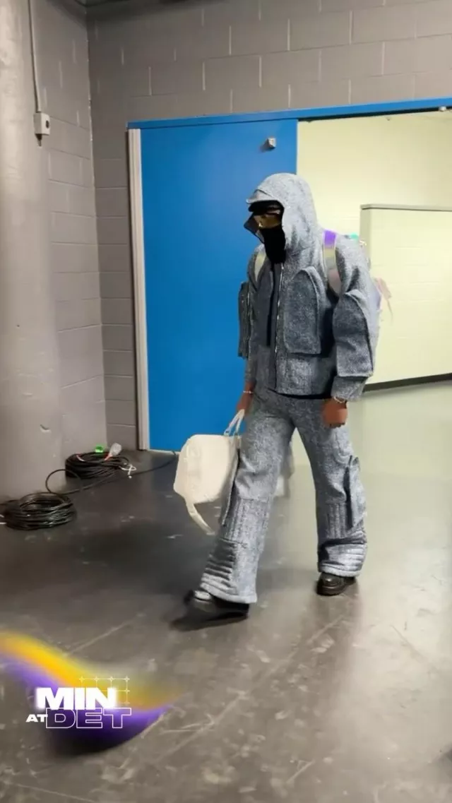 Who Decides War Blue Denim Tweed Clandestine Window Jacket worn by Justin Jefferson on the Instagram account @vikings