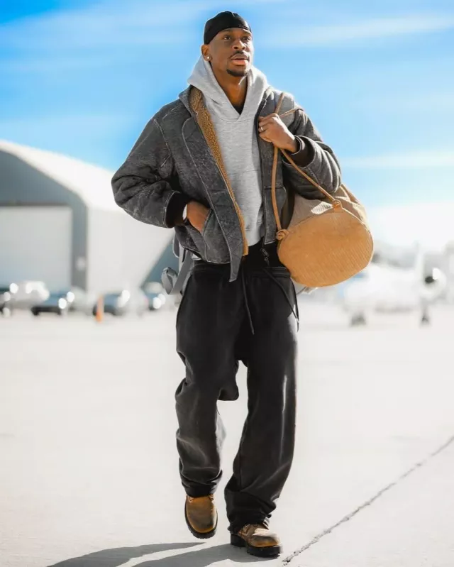 Givenchy Beige Distressed 'Show' Work Boots worn by Shai Gilgeous-Alexander on the Instagram account @leaguefits