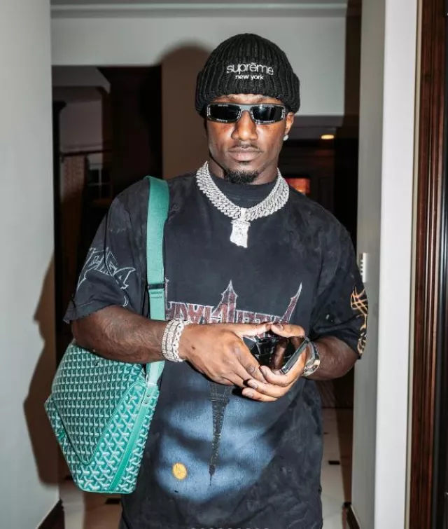 Balenciaga Black Upside-Down 'Paris Moon' T-Shirt worn by Deebo Samuel on the Instagram account @1deebosr