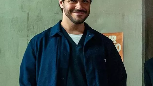 The Institute Jason Diaz Blue Wool Jacket worn by Tony (Jason Diaz) in The Institute