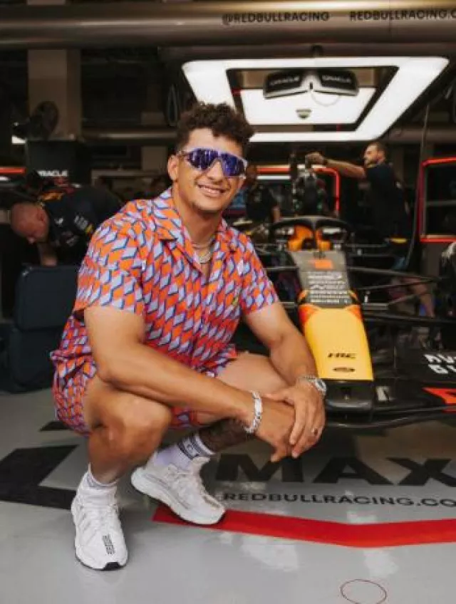 Oakley Clear & Purple BXTR Metal Sunglasses worn by Patrick Mahomes II on the Instagram account @patrickmahomes