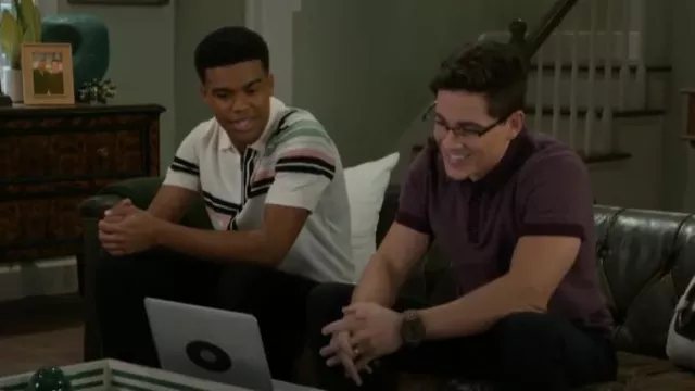 Express Textured Tipped Cotton Short Sleeve Sweater Polo worn by Bradley 'Smitty' Smith (Mike C. Manning) as seen in Beyond the Gates (S01E77)