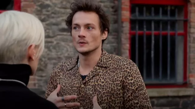 AllSaints Men's Carcle Short Sleeve Shirt worn by Nathan as seen in Art Detectives (S01E03)
