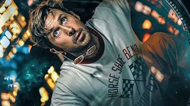 Horse Shoe Bend Auto Club Ringer T-Shirt worn by Ryland Grace (Ryan Gosling) in Project Hail Mary