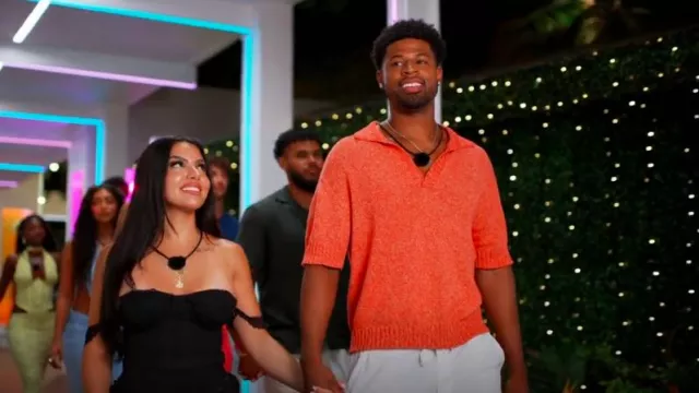 Zara Contrast Knit Polo worn by JD Dodard as seen in Love Island