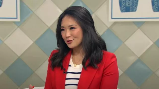 Pull Club Monaco Jacqui porté par Nancy Chen tel qu’on le voit dans CBS Mornings le 4 juillet 2025