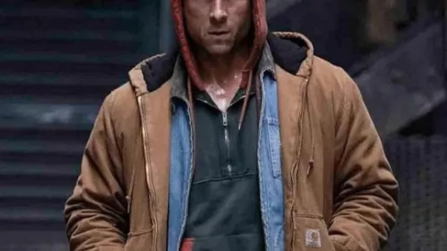 The Running Man Glen Powell Brown Jacket worn by Ben Richards (Glen Powell) in The Running Man