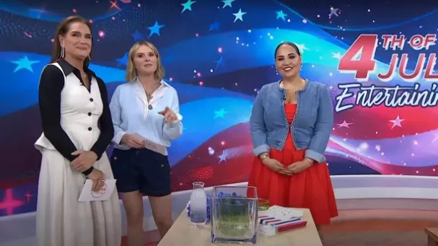 Veronica Beard Keita High-Rise Short worn by Jenna Bush Hager as seen in Today with Jenna & Friends on July 4, 2025