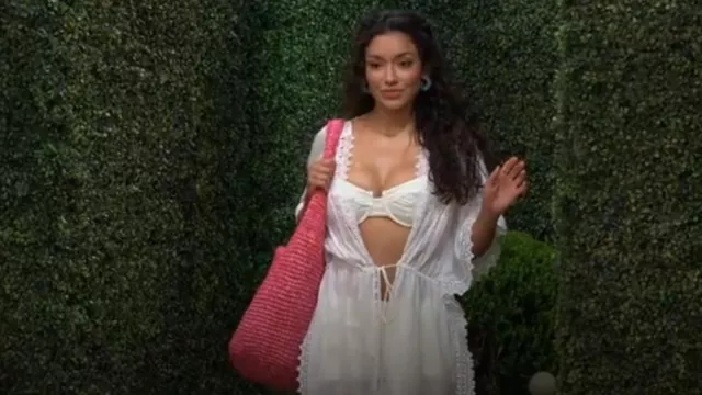 Banana Republic Marled Raffia Tote Bag worn by Audra Charles (Zuleyka Silver) as seen in The Young and the Restless on June 29, 2025