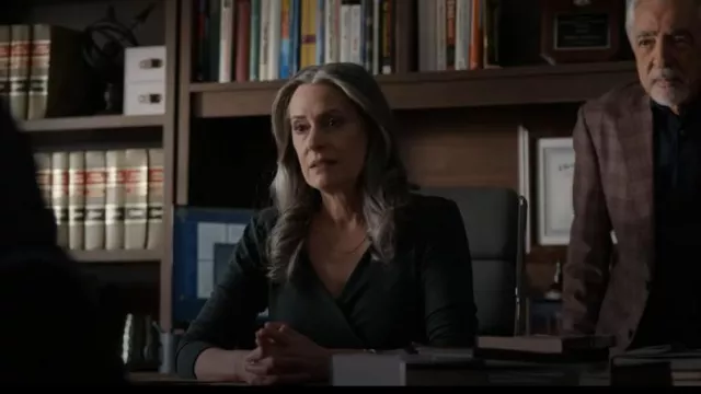 Suéter cruzado de Banana Republic Rina usado por Emily Prentiss (Paget Brewster) como se ve en Mentes criminales (T18E08)