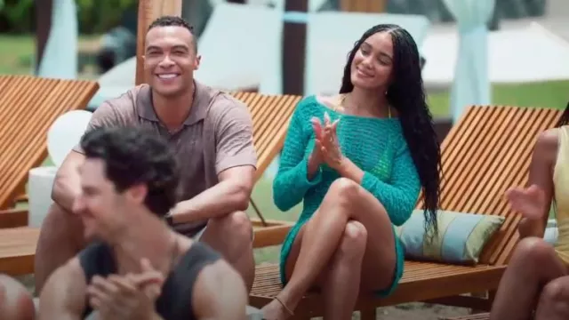 Indah Leni Solid Long Sleeve Mini Dress portée par Zoe Mcgrady comme on le voit dans Bachelor in Paradise (S09E01)