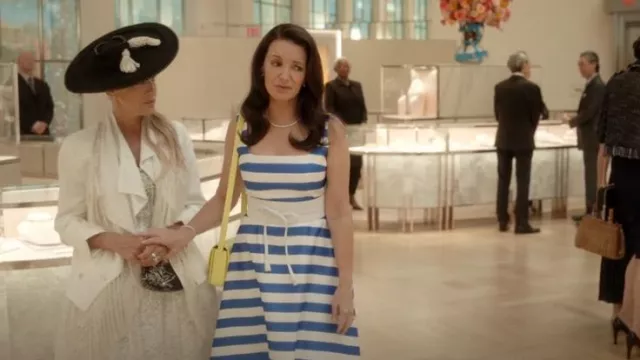 Christian Louboutin Yellow Loubi54 Small Leather Crossbody Bag worn by Charlotte York (Kristin Davis) as seen in And Just Like That… (S03E06)