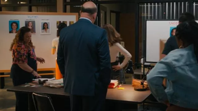 JM Collection Plus Size Arianna Trail Chiffon-Sleeve Top worn by Colleen Hatteras (Rebecca Field) as seen in Ballard (S01E06)