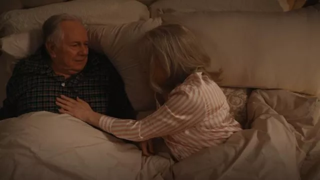Petite Plume SIlk Stripe Pajamas worn by Madeline 'Matty' Matlock (Kathy Bates) as seen in Matlock (S01E12)