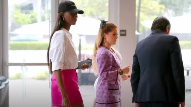 Zara Pink Satin Skirt worn by Kiki Barth as seen in The Real Housewives of Miami (S07E05)