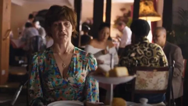 Pieces Green Floral Long Sleeve Midi Dress worn by Deb (Louise Brealey) as seen in Such Brave Girls (S02E03)