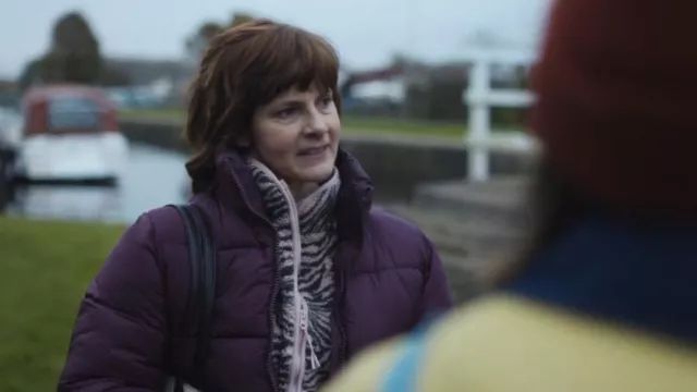 Primark Pink Animal Print Fleece Jacket worn by Deb (Louise Brealey) as seen in Such Brave Girls (S02E04)