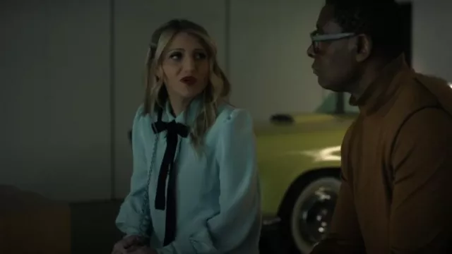 Vestido Zimmermann Swing con cuello usado por Melissa Moore (Annaleigh Ashford) como se ve en Happy Face (S01E03)
