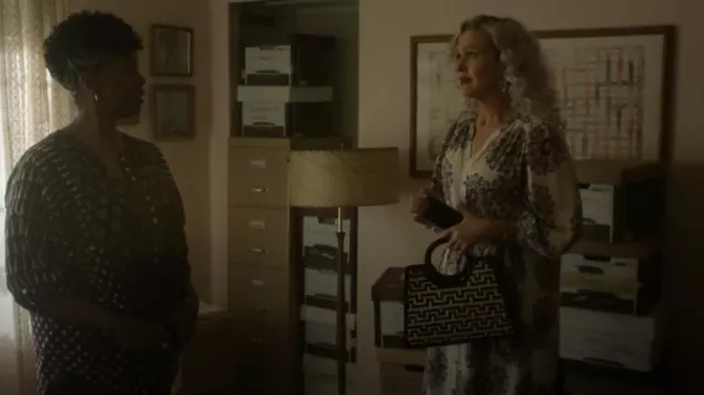 Made in Vietnam Reorder Small Satchel worn by Gillian (Jenn Lyon) as seen in Happy Face (S01E06)