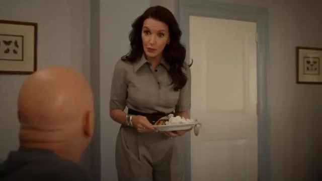 Emilia Wickstead Elas Prince of Wales Checked Wool Jumpsuit worn by Charlotte York (Kristin Davis) as seen in And Just Like That… (S03E08)