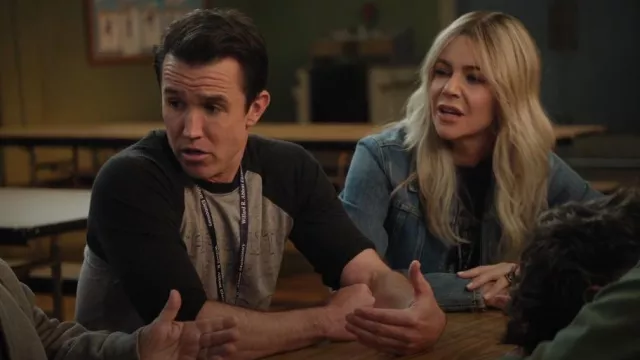 Fresan Great Lakes Shark Free and Unsalted Funny Raglan Baseball Tee usado por Ronald 'Mac' McDonald (Rob McElhenney) como se ve en It's Always Sunny in Philadelphia (S17E01)
