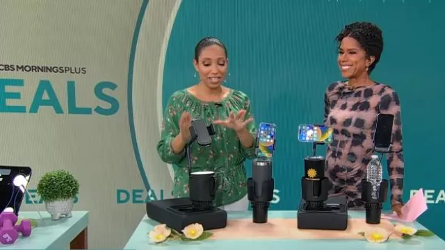 Blusa de seda con lazo en la cintura de Rebecca Taylor usada por Gabrielle Kerr vista en CBS Mornings el 15 de julio de 2025