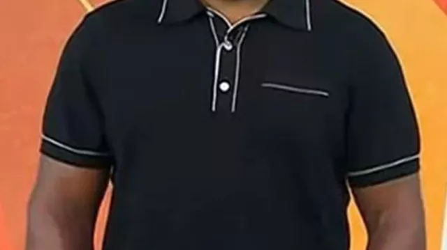 Black Contrast Trim Polo Shirt worn by (Malcolm-Jamal Warner) in Today (S67)