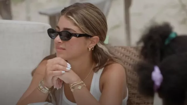 Lunettes de soleil Prada Black Oval portées par Gia Giudice vues dans Next Gen NYC (S01E08)