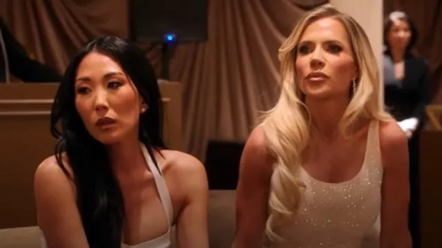 Bella Barnett Maxi Diamonate Robe de cocktail pour femmes portée par Jennifer Pedranti comme on le voit dans Les vraies femmes au foyer du comté d’Orange (S19E03)