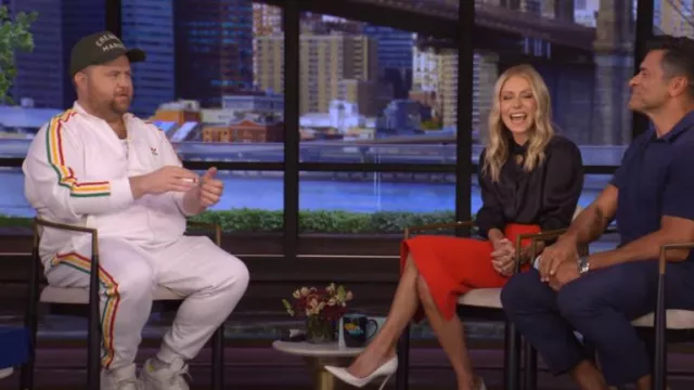 Adidas Jamaican Colourway Track Pants worn by Paul Walter Hauser as seen in LIVE with Kelly and Mark on July 28, 2025