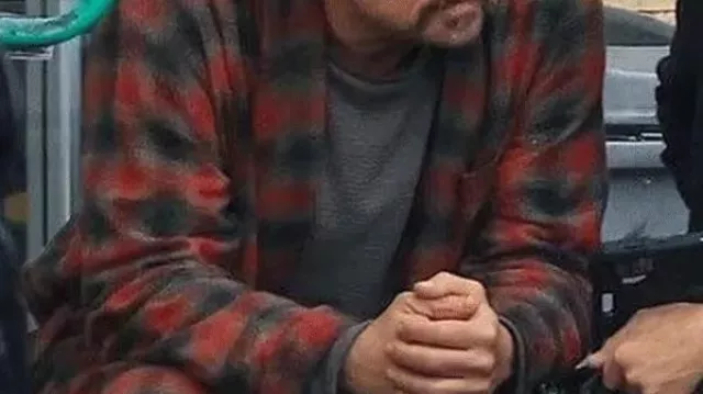 One Battle After Another Bob Ferguson Checkered Coat worn by Bob Ferguson (Leonardo DiCaprio) in The Battle of Baktan Cross