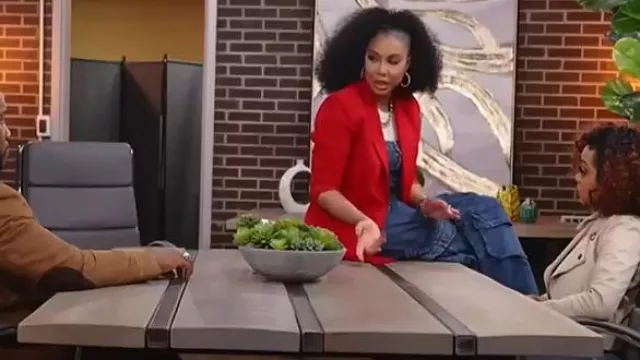 Blazer croisé Milly Abbi porté par Tamar Braxton comme on le voit dans Caught in the Act : Double Life (S01E01)