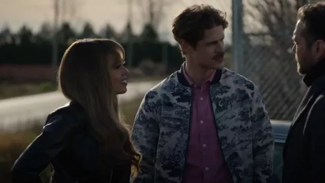 Le 31 Tapestry Bomber Jacket worn by Ricky Wilson (Fletcher Donovan) as seen in Wild Cards (S02E12)