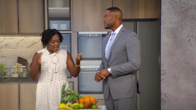 Polo Ralph Lauren Printed Neck Tie Maxi Dress worn by Maya Feller as seen in Good Morning America on July 29, 2025
