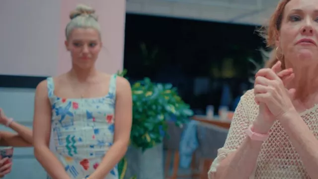 Juniors' SO® Ocean Print Cropped Corset Top worn by Caroline Sundvold as seen in AMERICA'S SWEETHEARTS: Dallas Cowboys Cheerleaders (S02E06)