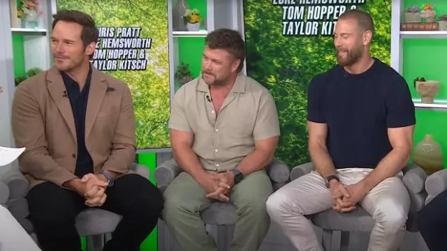 Veste Zegna Oasi Lino Regular Fit portée par Chris Pratt comme on le voit dans Today with Jenna & Friends le 5 août 2025