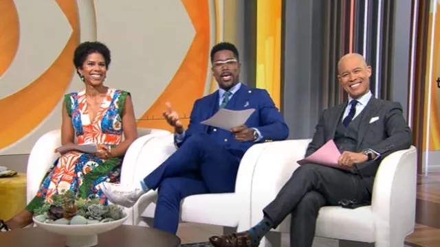 Robe d’avril Hunter Bell portée par Adriana Díaz vue dans CBS Mornings le 30 juillet 2025