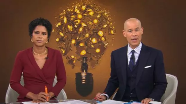 LK Bennett Effie Sheath usado por Adriana Diaz como se ve en CBS Mornings el 5 de agosto de 2025