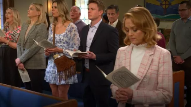 Shyanne Western Heritage Woven Leather Fringe Crossbody Bag worn by Josie (Hannah Pilkes) as seen in Leanne (S01E09)
